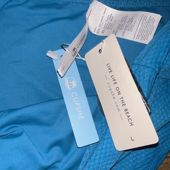 Cupshe Blue Bikini Set - Size L summer beach resort wear coastal - Picture 2 of 3